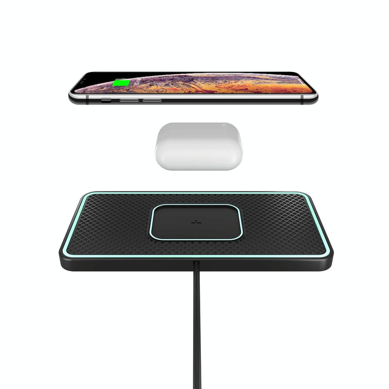 15W Car Wireless Charger with Non-Slip Pad for iPhone & AirPods