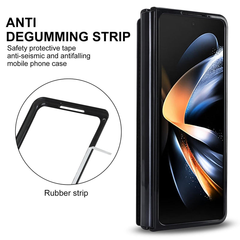 White Foldable Phone Case with Pen Slot & Double Buckle