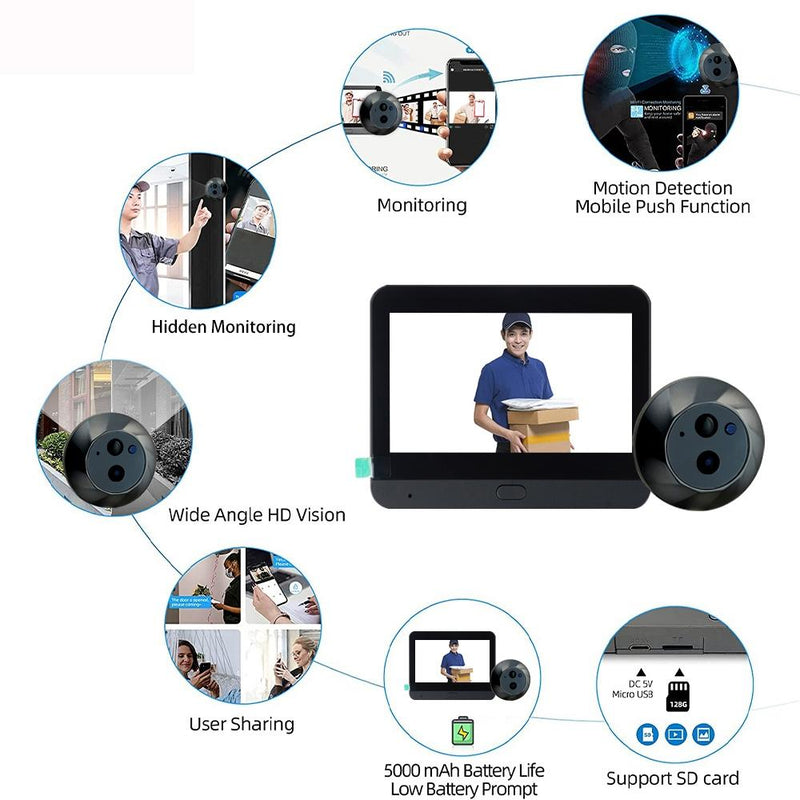 1080P Wifi Smart Cat Eye Video Doorbell