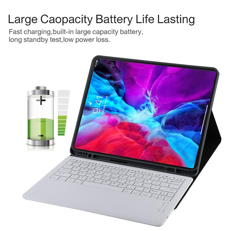iPad Pro 12.9″ 2020 Bluetooth Keyboard Case – Premium Leather Cover with Detachable Stand