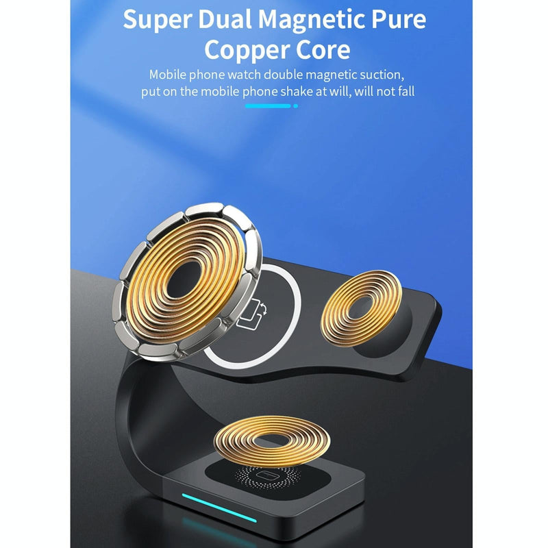 4-in-1 Fast Wireless Charger – Magnetic for iPhone, iWatch, AirPods, White