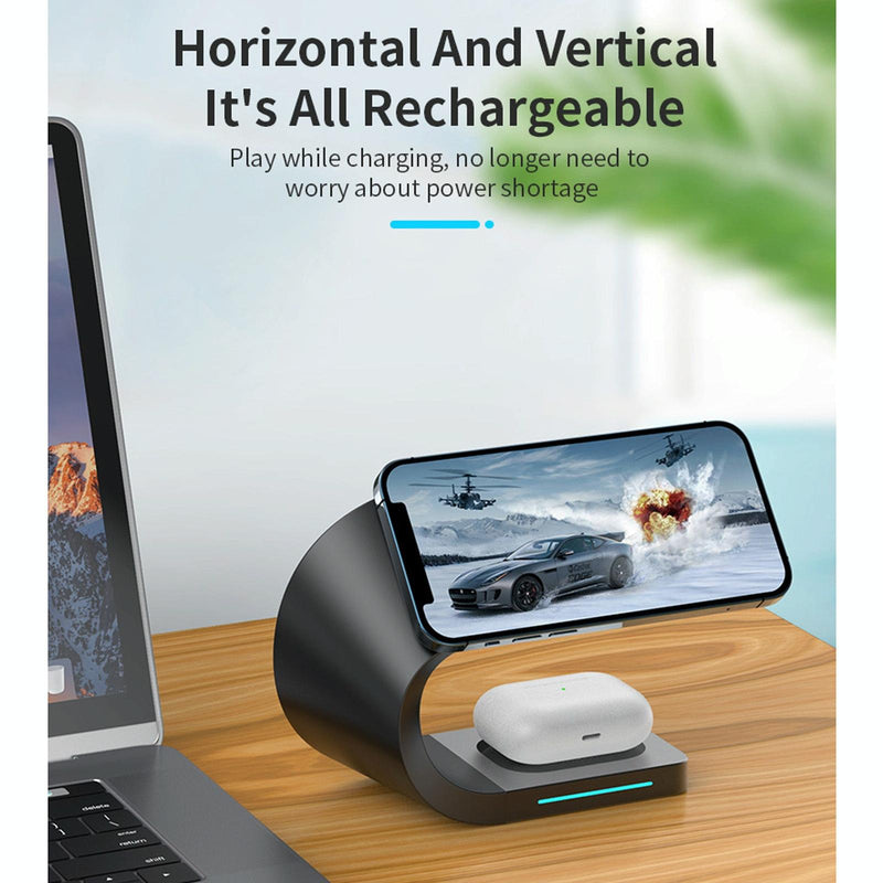 4-in-1 Fast Wireless Charger – Magnetic for iPhone, iWatch, AirPods, White