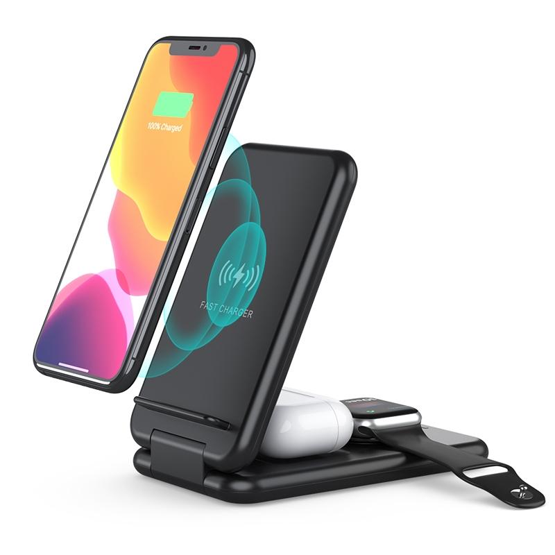 15W Foldable Wireless Charger – iPhone, iWatch, AirPods Compatible