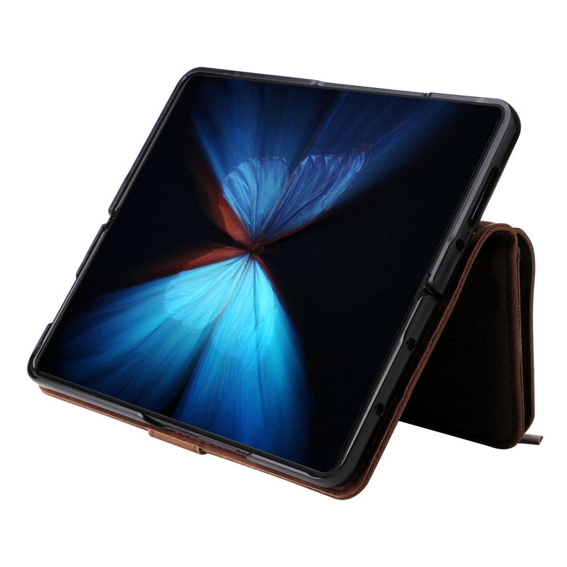 Frosted Leather Zip Wallet for Samsung Galaxy z Fold 4