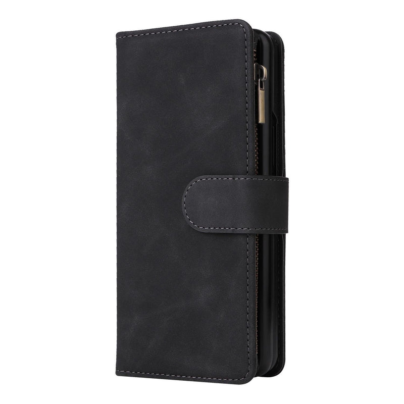 Frosted Leather Zip Wallet for Samsung Galaxy z Fold 4