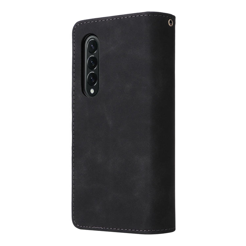 Frosted Leather Zip Wallet for Samsung Galaxy z Fold 4