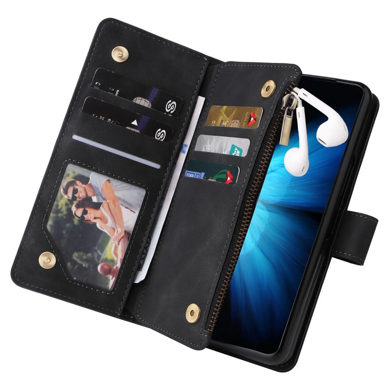Frosted Leather Zip Wallet for Samsung Galaxy z Fold 4