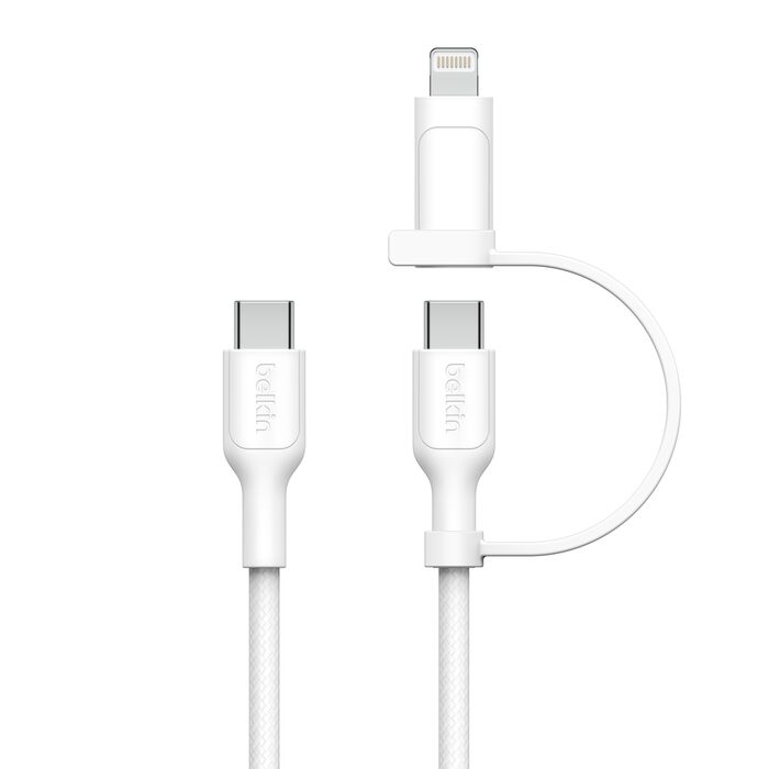 Belkin BoostCharge Pro 2-in-1 Cable – USB-C to USB-C + Lightning Adapter