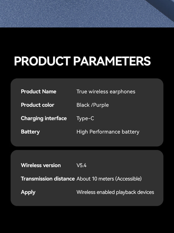 Smart TWS Earbuds with Touch Screen Case – Bluetooth 5.4, Black