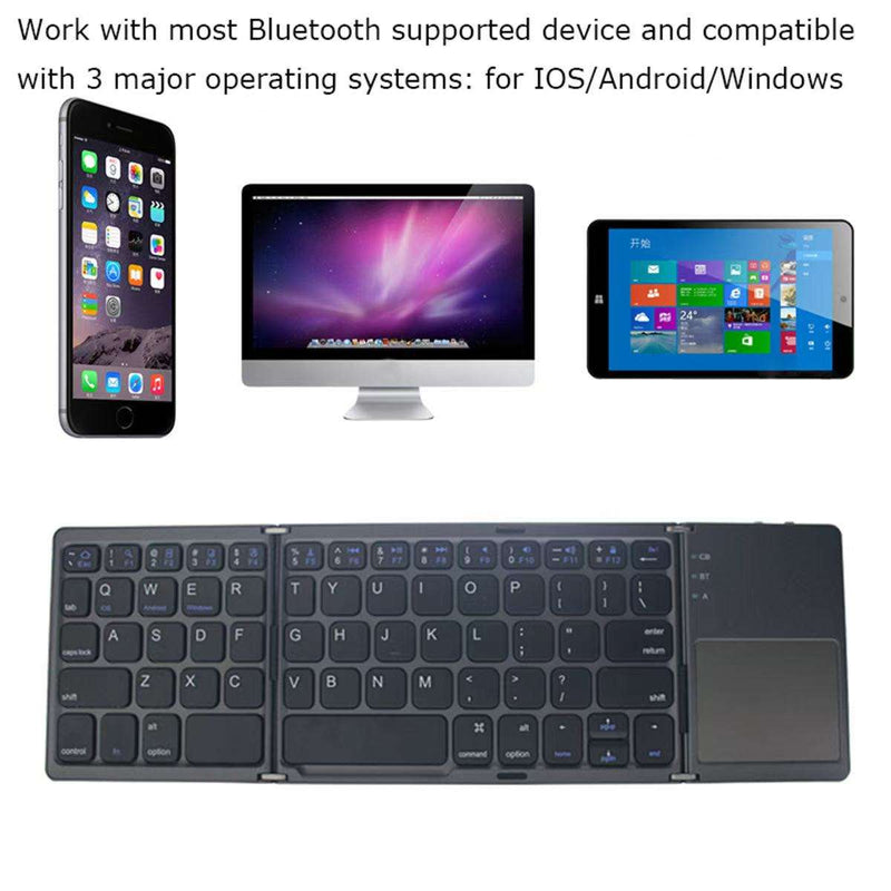 Tri-Fold Bluetooth Keyboard – iOS/Android/Windows, Touchpad