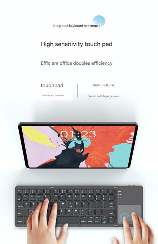 Tri-Fold Bluetooth Keyboard – iOS/Android/Windows, Touchpad