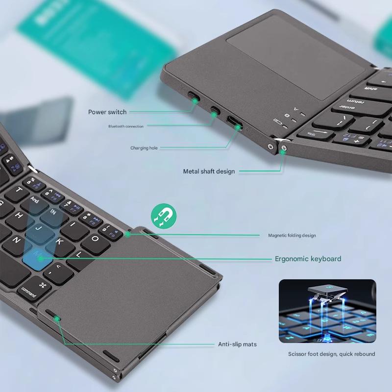 Tri-Fold Bluetooth Keyboard – iOS/Android/Windows, Touchpad