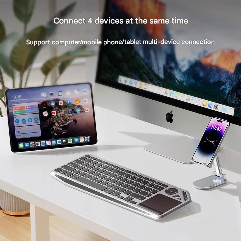 Slim Bluetooth Keyboard with Touchpad – Multi-Device Wireless