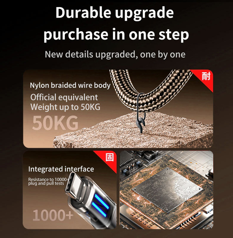 27W USB-C to Lightning Cable (2 pcs) – Braided, Fast Charge & LED Indicator