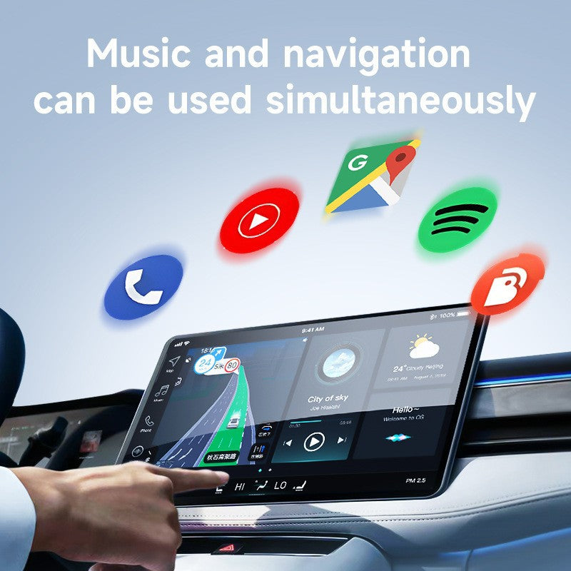 2-in-1 Wireless CarPlay & Android Auto Adapter – Plug & Play for iPhone