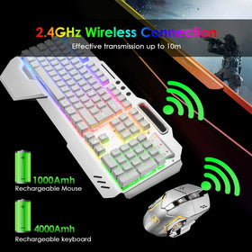 104-Key Wireless Gaming Keyboard & Mouse with RGB + Mouse Pad