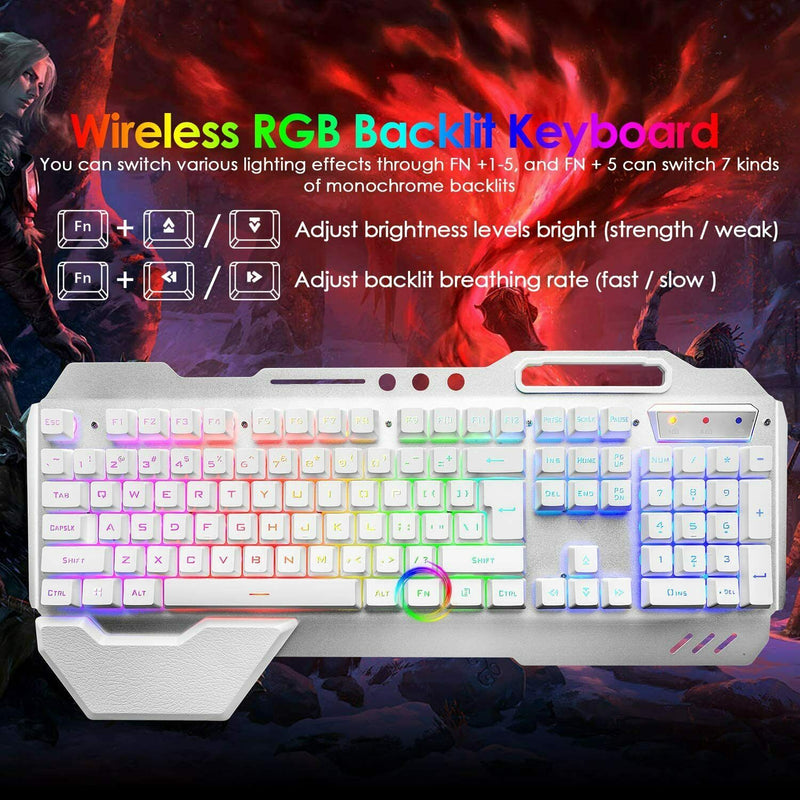 104-Key Wireless Gaming Keyboard & Mouse with RGB + Mouse Pad
