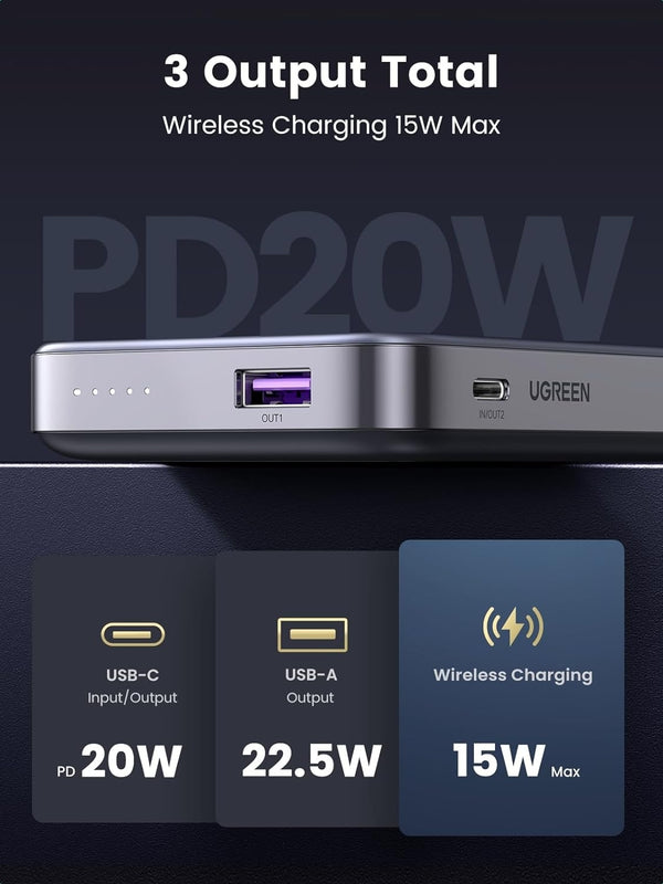 UGREEN 15086 10000mAh Magnetic Wireless Power Bank