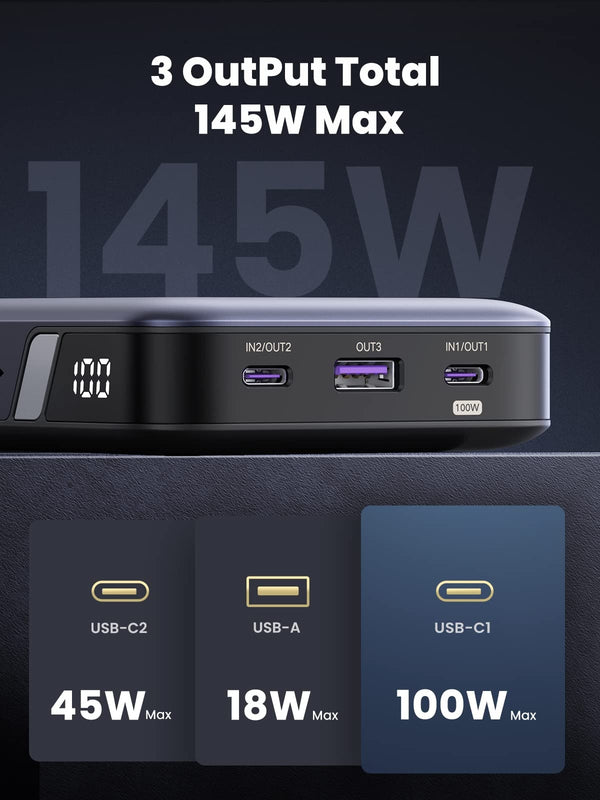 UGREEN 145W 25000mAh Power Bank for Laptop