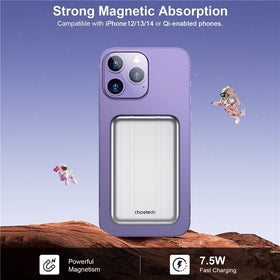CHOETECH 5000mAh Magnetic Wireless Power Bank 10W