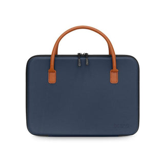 Waterproof Leather Computer Bag - Multifunctional Navy Blue