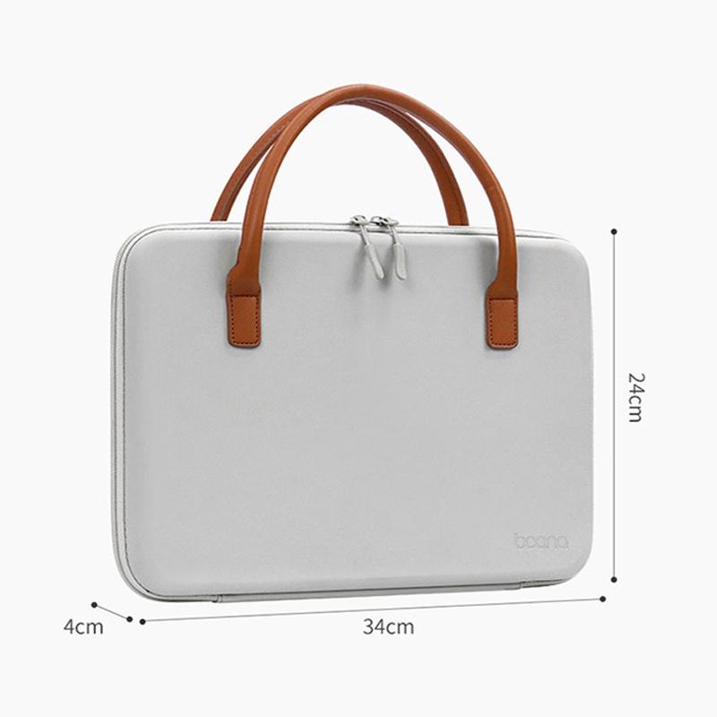 Waterproof Leather Computer Bag - Multifunctional Navy Blue