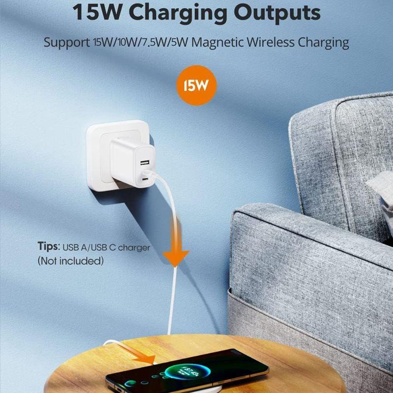 MagSafe 15W Wireless Charger – iPhone & AirPods Pro Compatible