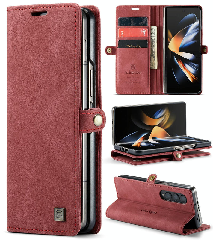 Vintage Rfid Leather Phone Case for Samsung Galaxy z Fold 4