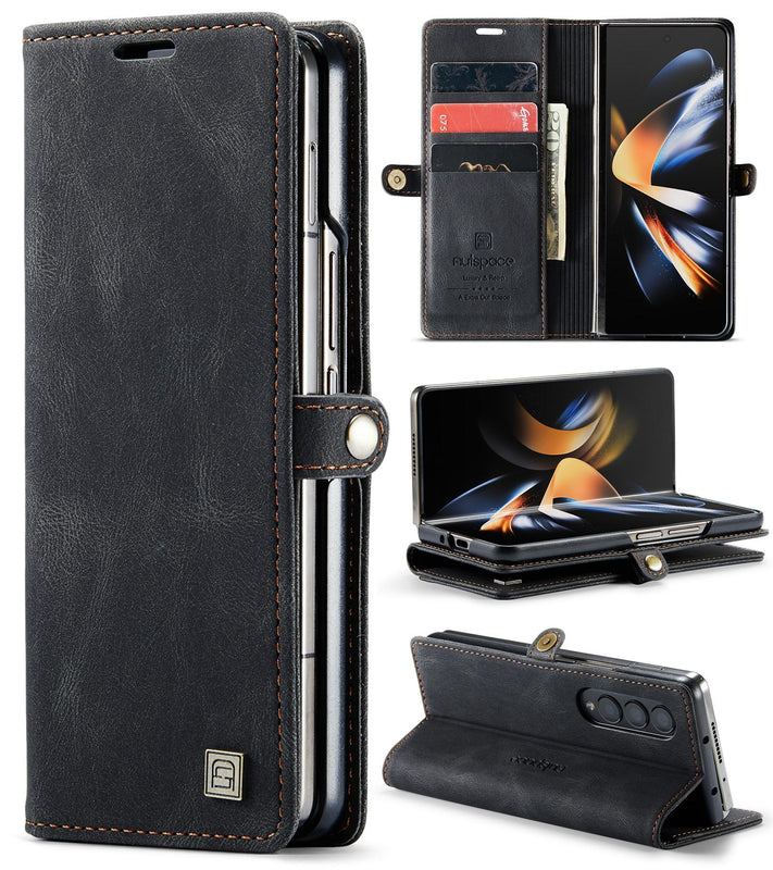 Vintage Rfid Leather Phone Case for Samsung Galaxy z Fold 4