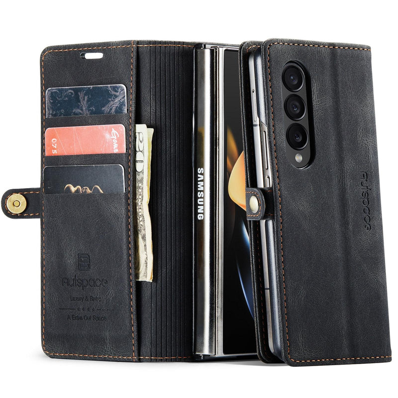 Vintage Rfid Leather Phone Case for Samsung Galaxy z Fold 4