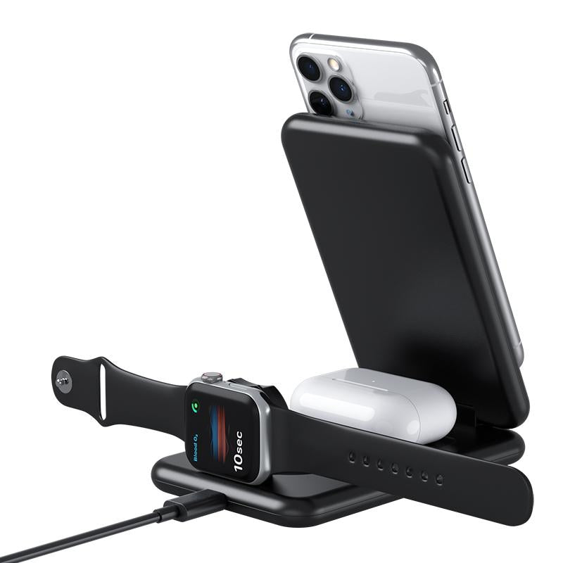 15W Foldable Wireless Charger – iPhone, iWatch, AirPods Compatible