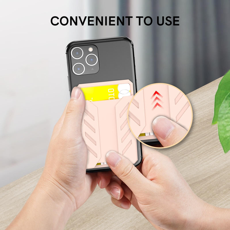 Silicone Adhesive Card Case For Mobile Phones - Black