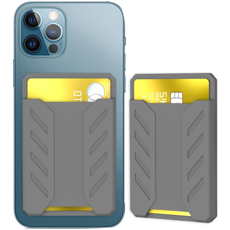 Silicone Adhesive Card Case For Mobile Phones - Black