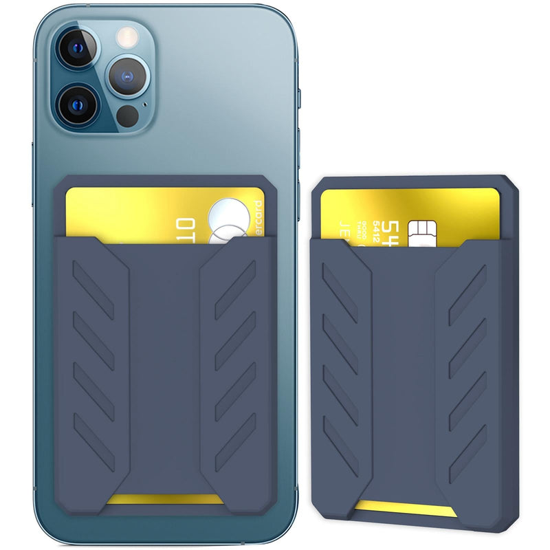 Silicone Adhesive Card Case For Mobile Phones - Black