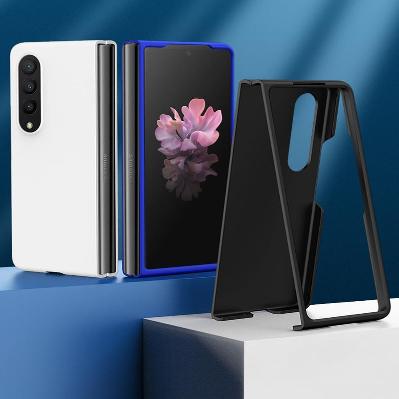 For Samsung Galaxy z Fold4 5G Smooth Skin Phone Case with Big Hole Fuel Injection - Blue