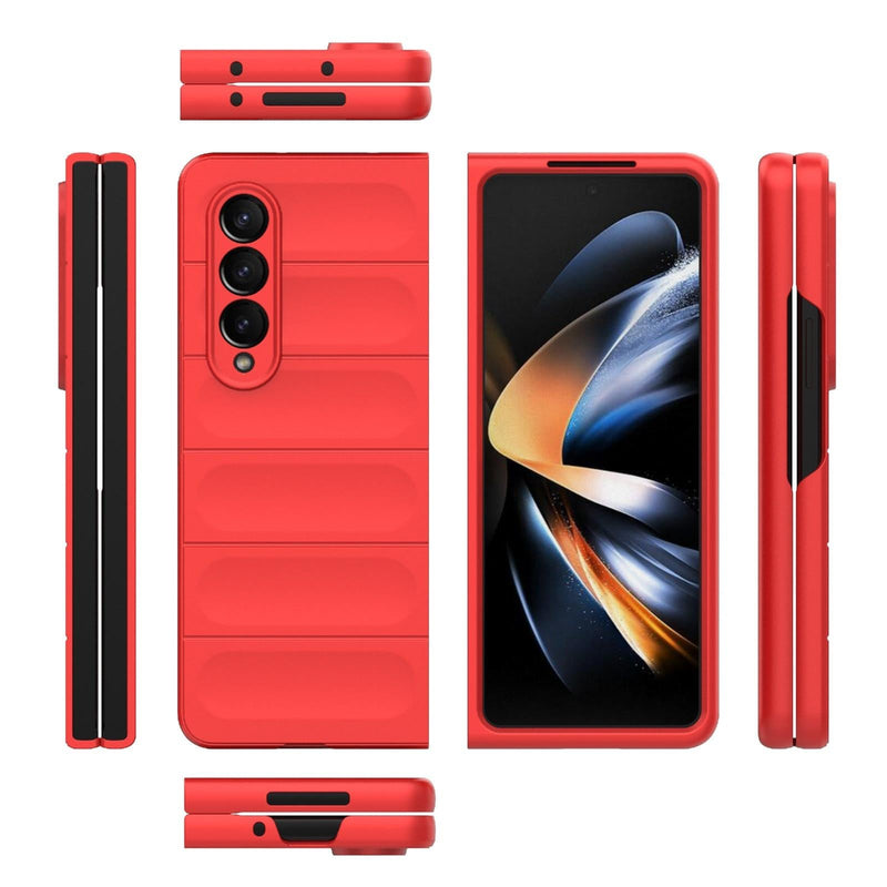 Foldable Shockproof Phone Case with Magic Shield - Slim Design - Red