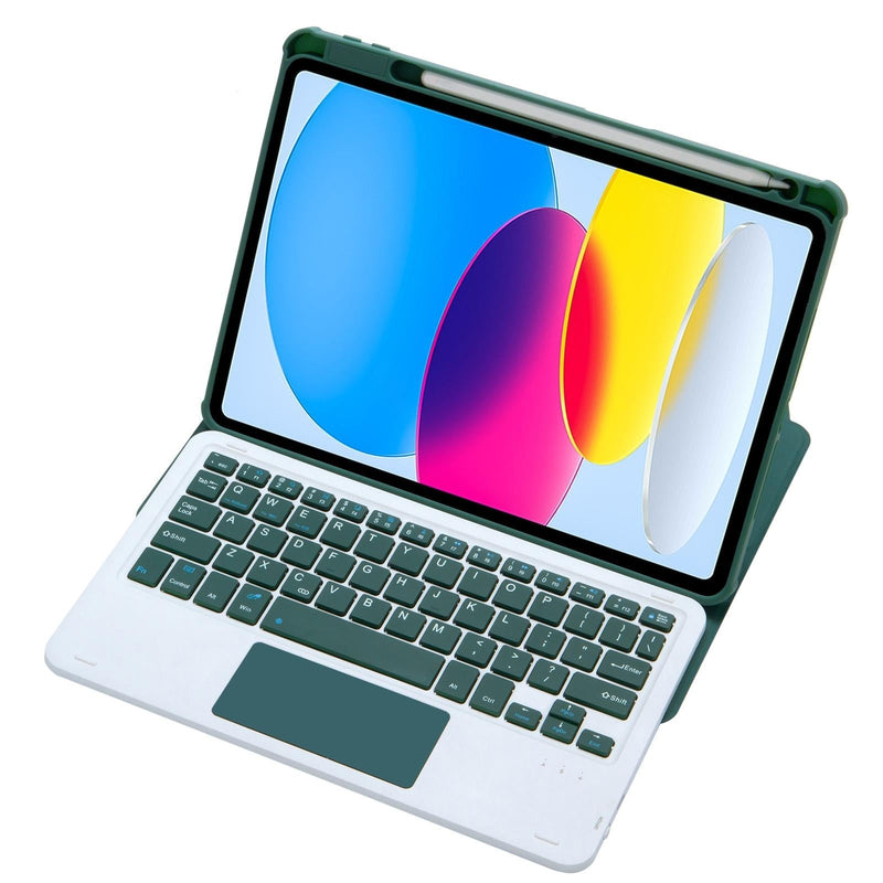 360 Rotation Bluetooth Keyboard Leather Case For Ipad 10.9 2022 - Transparent Acrylic With Touch Control - Blue