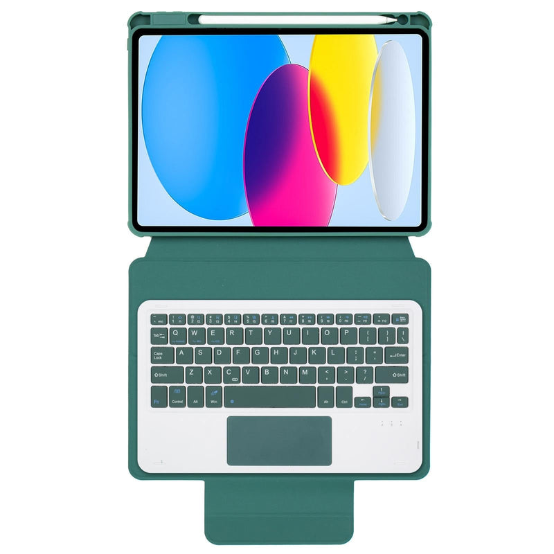 360 Rotation Bluetooth Keyboard Leather Case For Ipad 10.9 2022 - Transparent Acrylic With Touch Control - Blue