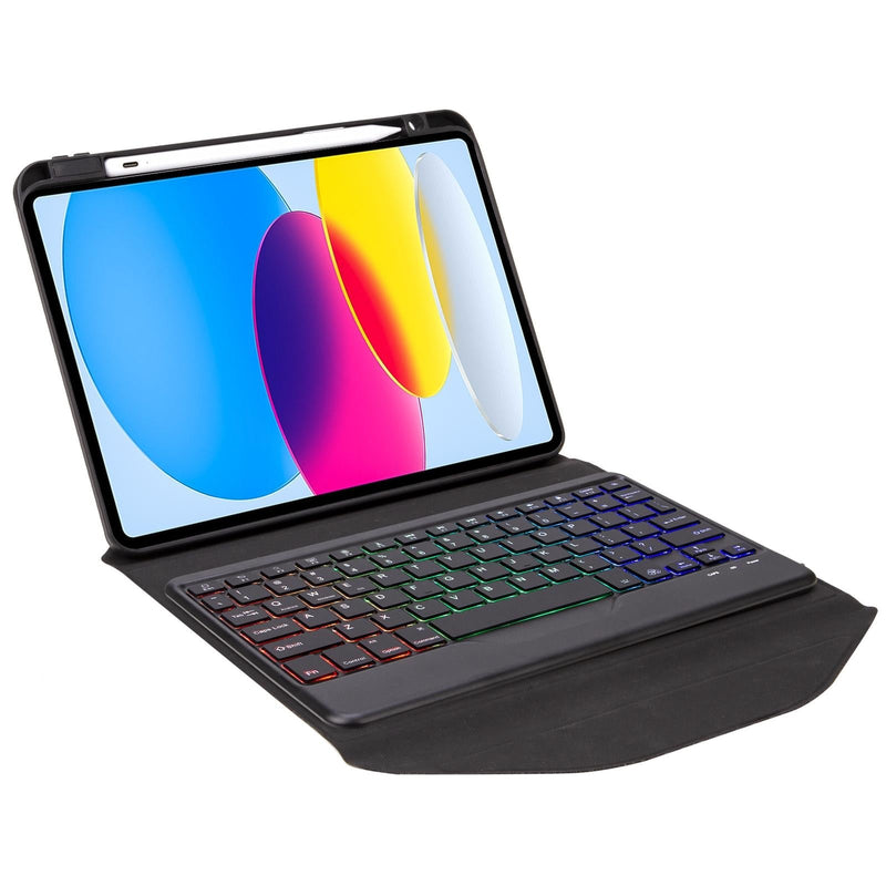 Bluetooth Keyboard Leather Tablet Case With Pen Slot And Backlight - Green