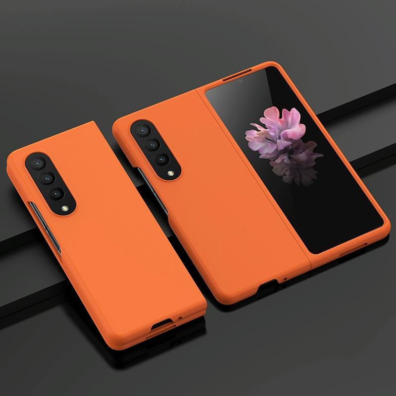 For Samsung Galaxy z Fold4 5G Smooth Skin Phone Case with Big Hole Fuel Injection - Purple