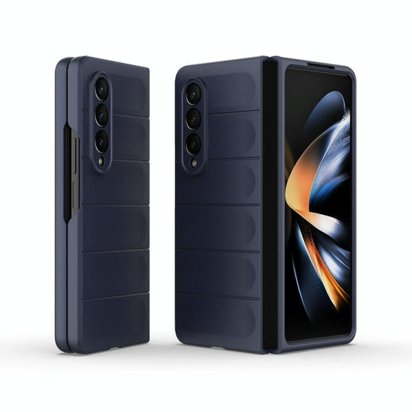 Foldable Shockproof Phone Case with Magic Shield - Slim Design - Dark Blue