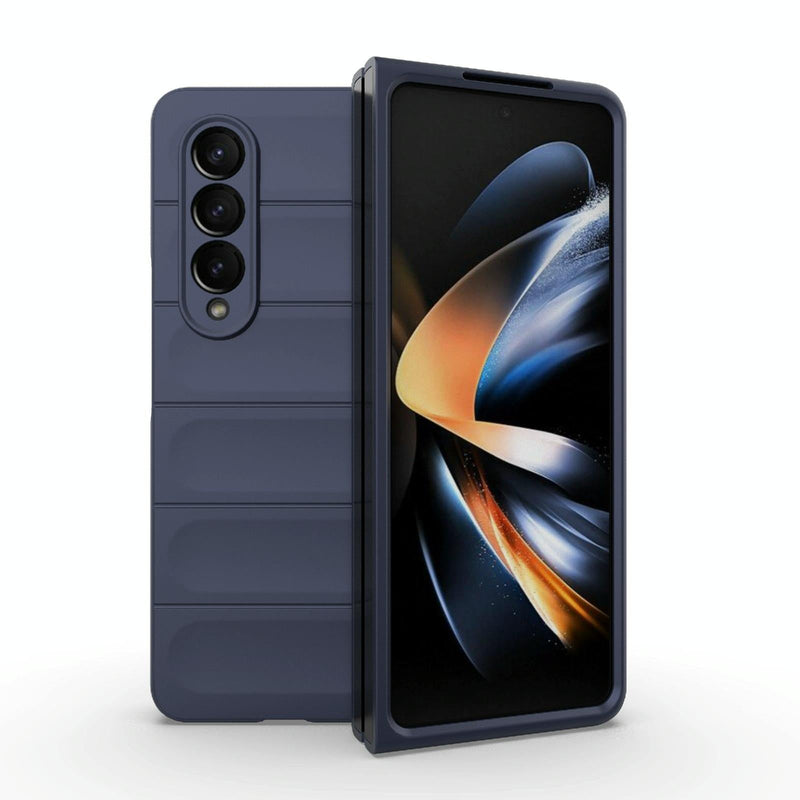 Foldable Shockproof Phone Case with Magic Shield - Slim Design - Dark Blue