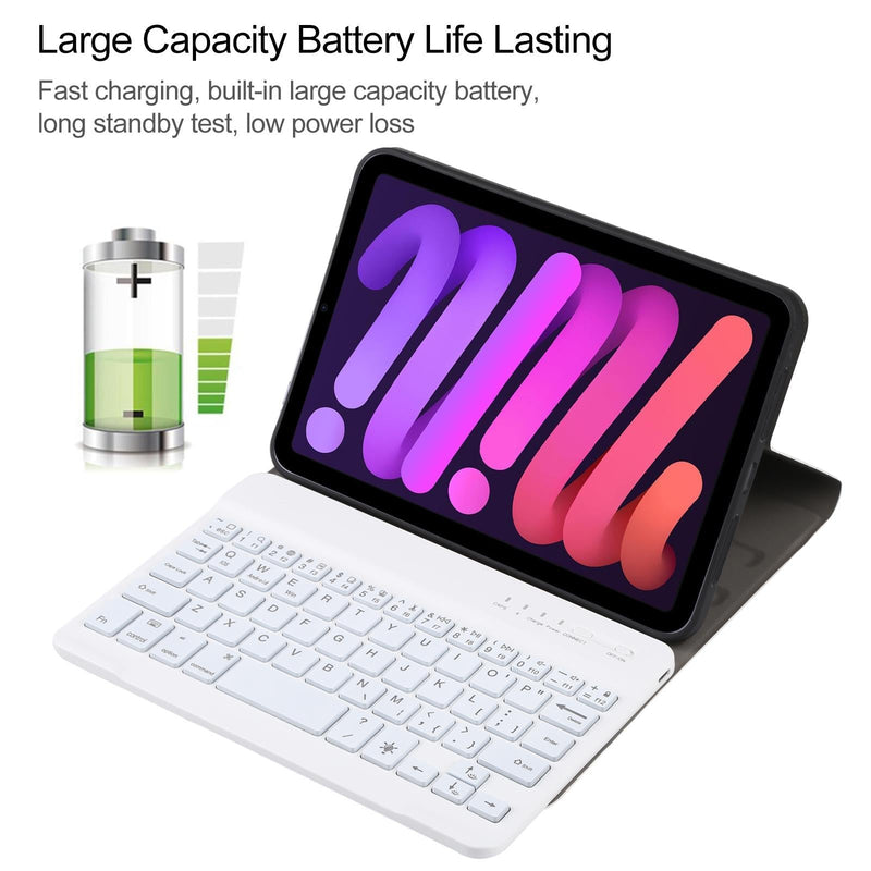 Ultra-Thin Bluetooth Keyboard Leather Case For Ipad Mini 6 With Detachable Lambskin Texture And Stand - Rose Gold