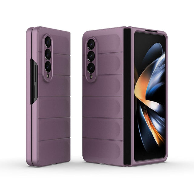 Foldable Shockproof Phone Case with Magic Shield - Slim Design - Purple