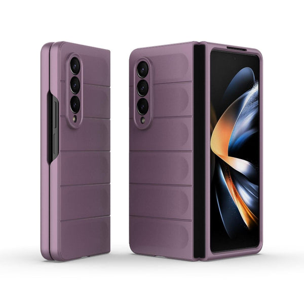 Foldable Shockproof Phone Case with Magic Shield - Slim Design - Purple