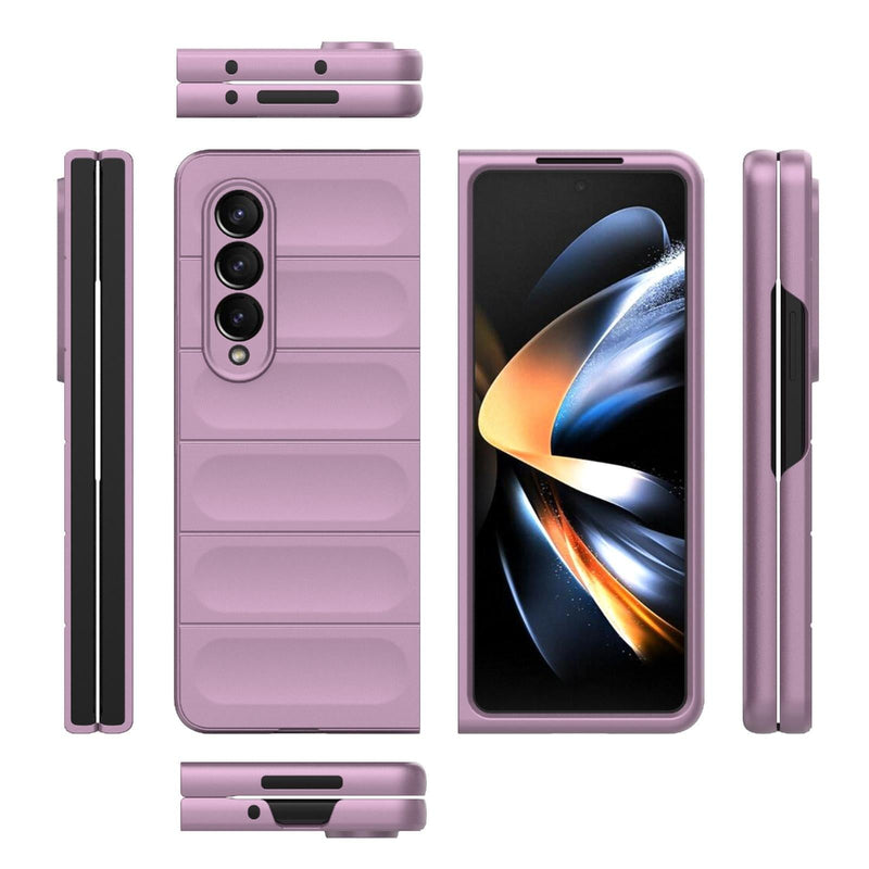 Foldable Shockproof Phone Case with Magic Shield - Slim Design - Purple