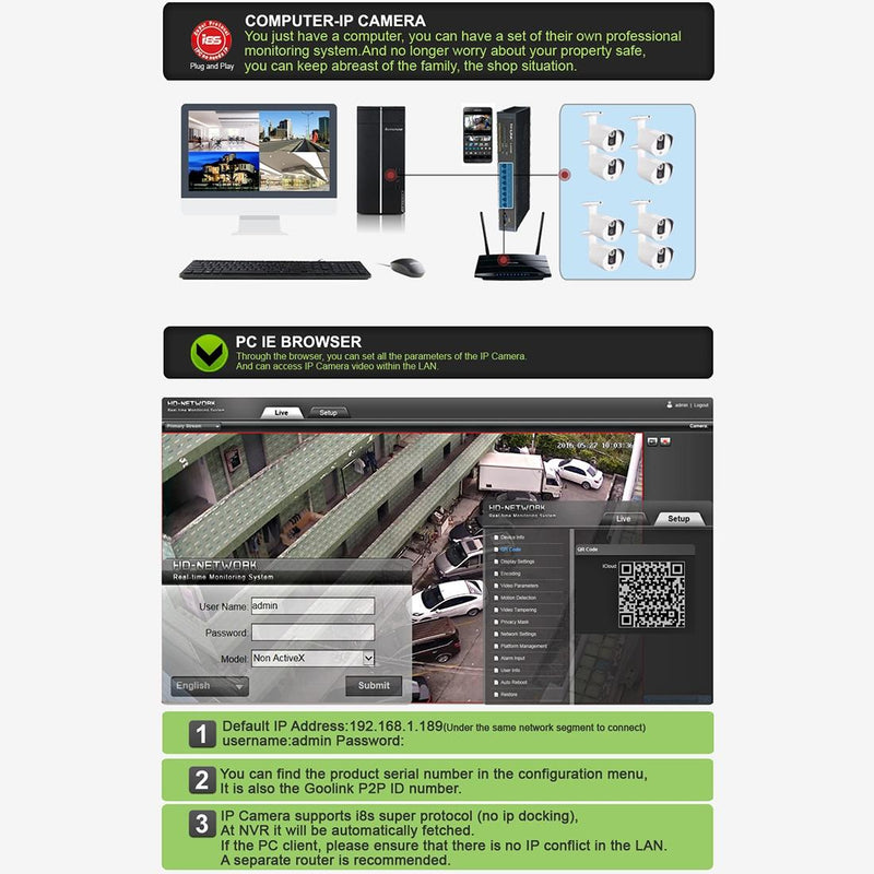 1080P PoE IP Camera with Night Vision – Indoor/Outdoor