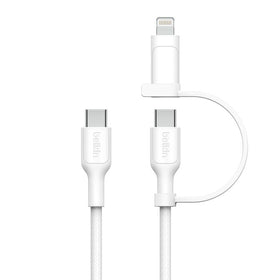 Belkin BoostCharge Pro 2-in-1 Cable – USB-C to USB-C + Lightning Adapter
