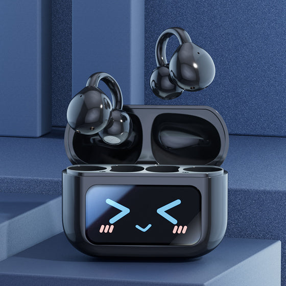 Smart TWS Earbuds with Touch Screen Case – Bluetooth 5.4, Black