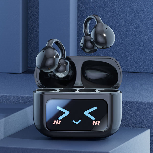 Smart TWS Earbuds with Touch Screen Case – Bluetooth 5.4, Black